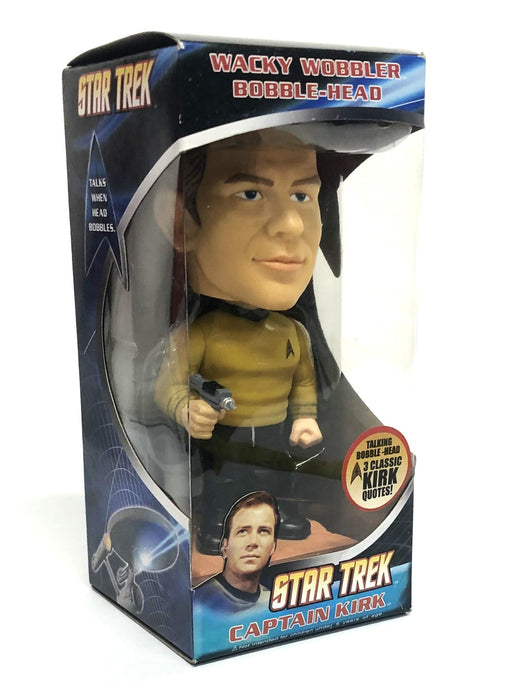 Funko 2009 Talking Wacky Wobbler Bobble-Head Star Trek Captain Kirk JJL090307NOS