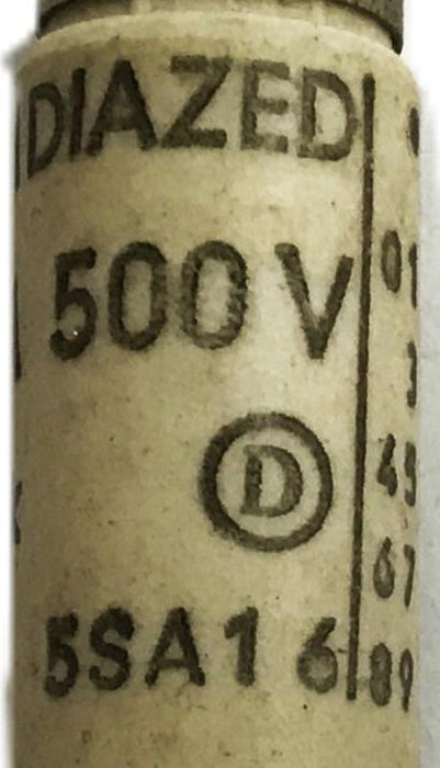 Unbranded 16A 500V Original Diazed Flink Fuse 5SA16 [Lot of 7] NOS