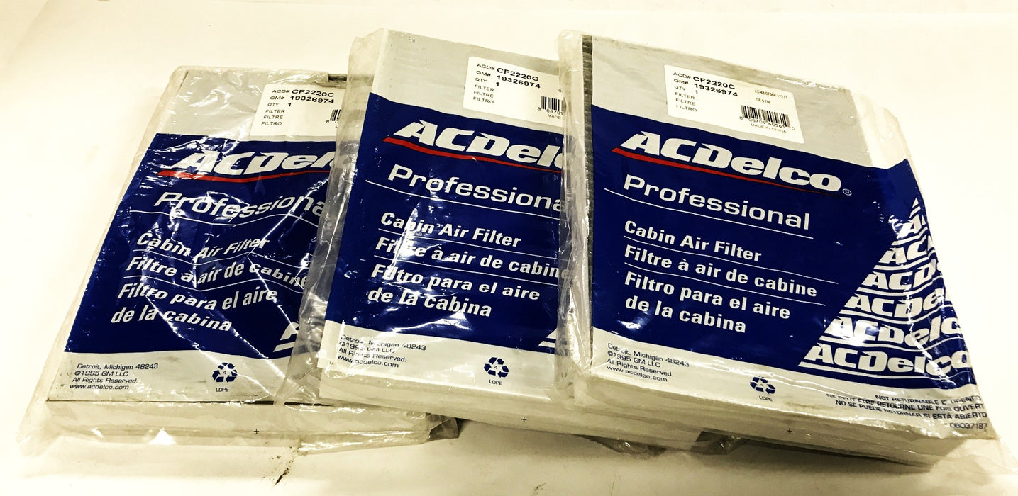 ACDelco Cabin Air Filter CF2220C [Lot of 3] NOS