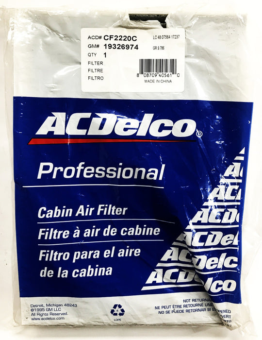 ACDelco Cabin Air Filter CF2220C [Lot of 3] NOS