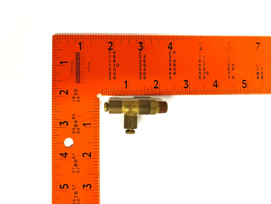 Unbranded Brass Hex Tee 1/8 inch Push-in x 1/8 inch NPT Male [Lot of 7] NOS