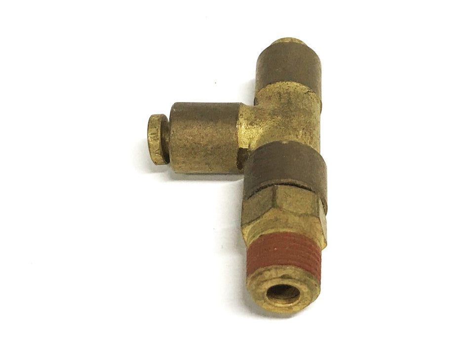 Unbranded Brass Hex Tee 1/8 inch Push-in x 1/8 inch NPT Male [Lot of 7] NOS