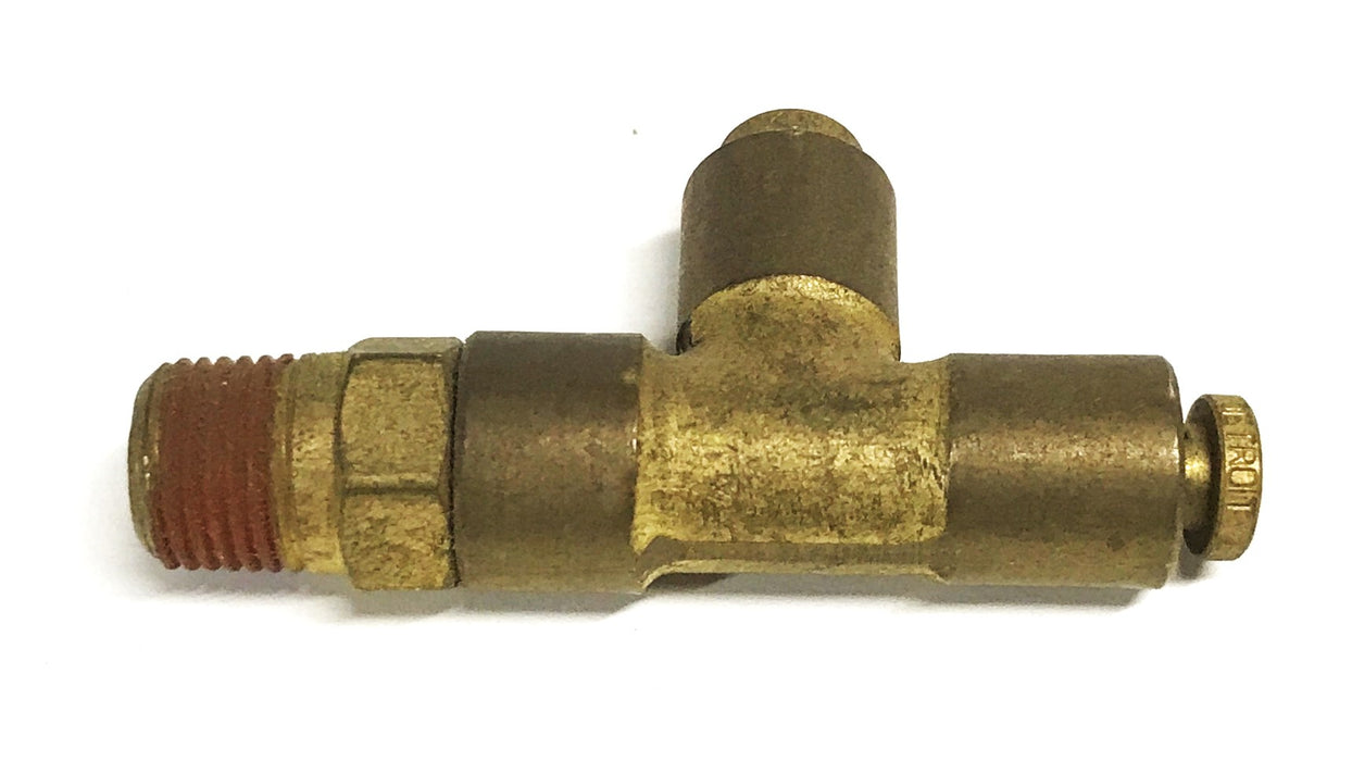 Unbranded Brass Hex Tee 1/8 inch Push-in x 1/8 inch NPT Male [Lot of 7] NOS