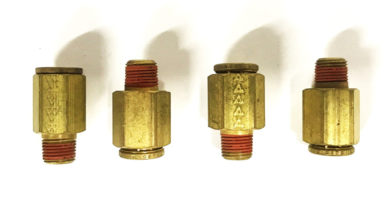 Unbranded 1/8 inch NPT x 3/8 inch Push-in Brass Hex Coupling [Lot of 4] NOS
