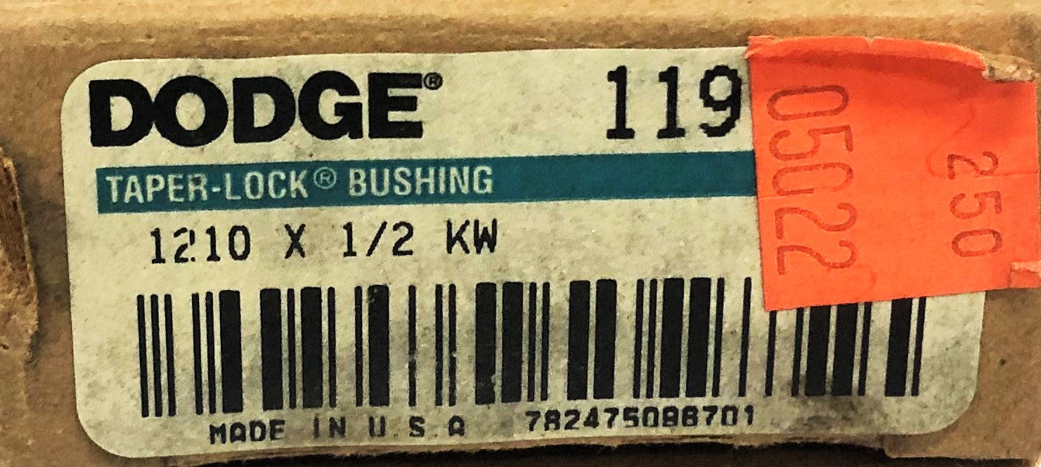 Dodge Taper-Lock Split Bushing 1210X1/2 KW (119191) [Lot of 2] NOS