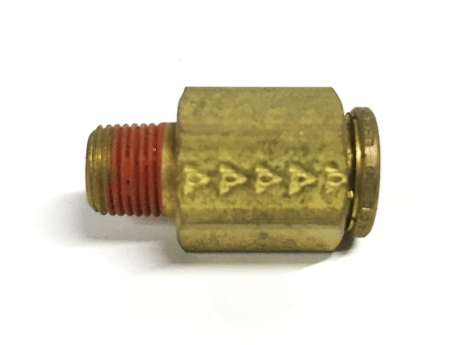 Unbranded 1/8 inch NPT x 3/8 inch Push-in Brass Hex Coupling [Lot of 4] NOS