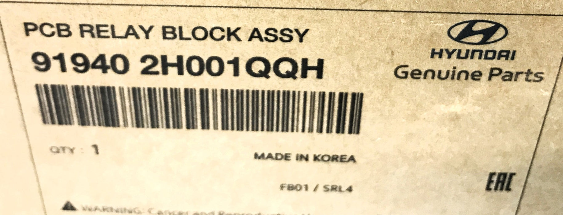Hyundai PCB Relay Block Assembly 91940 2H001QQH NOS