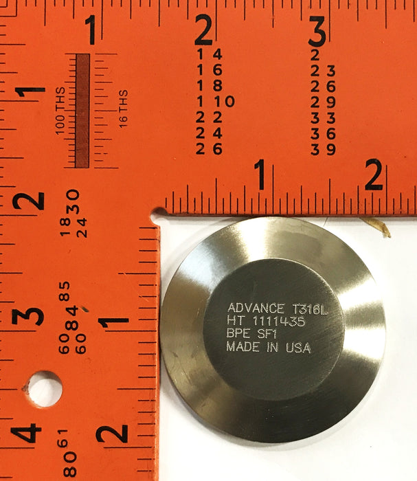 Advance Fittings A16AMP SF1 Stainless Steel Cap End 56003-007 T316L NOS