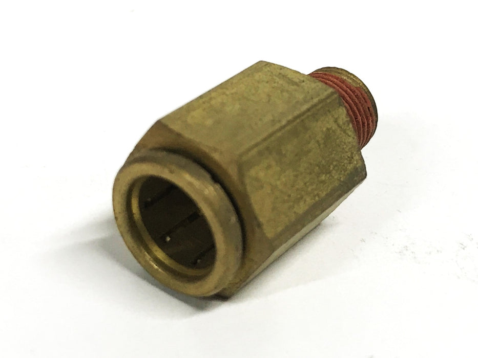Unbranded 1/8 inch NPT x 3/8 inch Push-in Brass Hex Coupling [Lot of 4] NOS