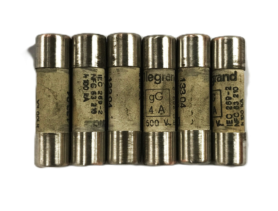Legrand 4A 500V Cartridge Fuse 13304 [Lot of 6] NOS