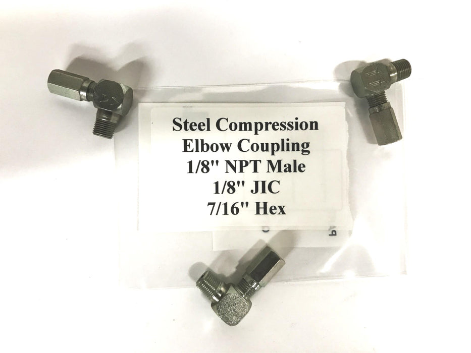 Eaton Aeroquip Stainless Steel 90 Degree 1/8 inch Elbow [Lot of 3] NOS