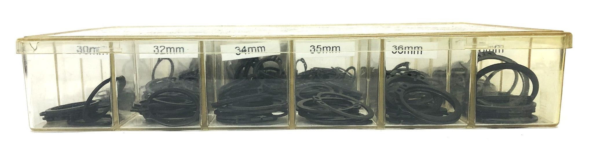Unbranded External Retaining Rings Assorted Sizes With Case NOS