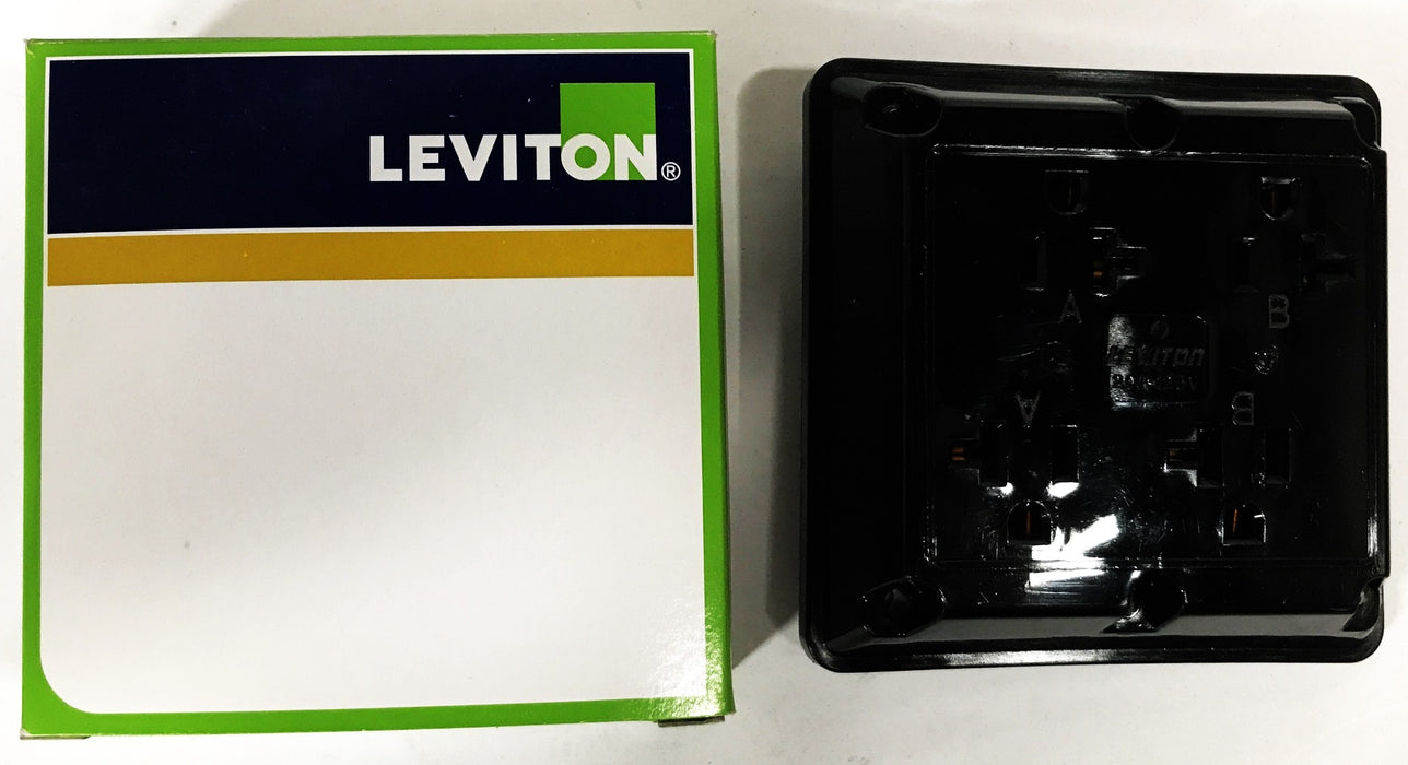 Leviton Black 2-Pole 3-Wire Grounding 4-in-1 Receptacle 21254-E NOS