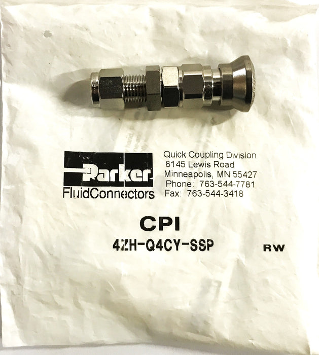 Parker Push to Connect Quick Coupling 4ZH-Q4CY-SSP NOS
