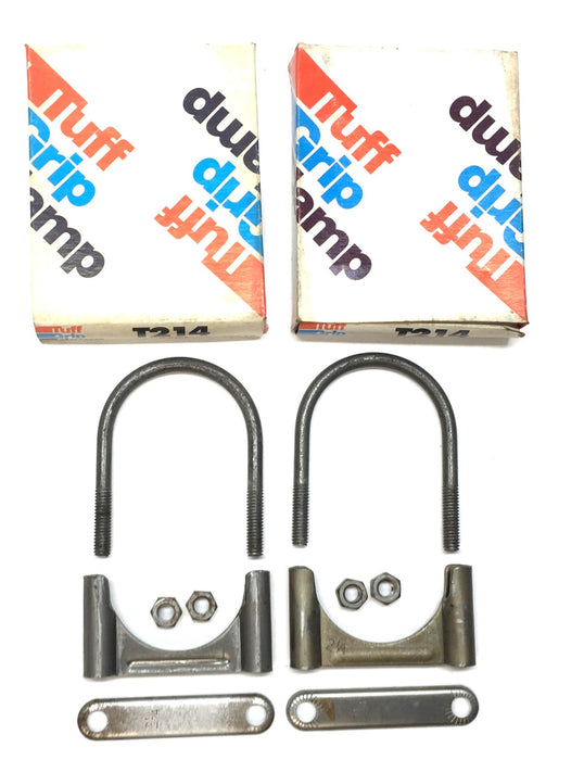 Tuff Grip Clamp 2-1/4" Exhaust Pipe Clamp T214 (8606) [Lot of 2] NOS