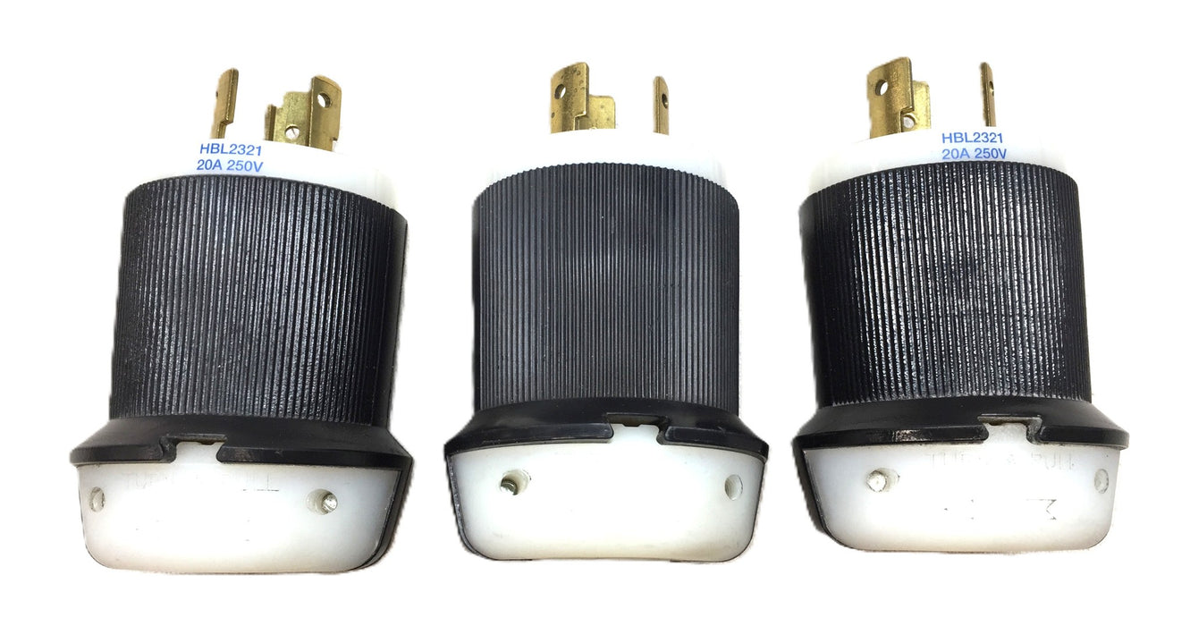 Hubbell Industrial Grade Locking Plug HBL2321 20A/250V [Lot of 3] USED