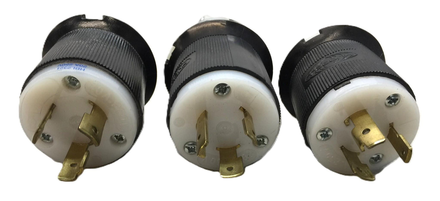 Hubbell Industrial Grade Locking Plug HBL2321 20A/250V [Lot of 3] USED