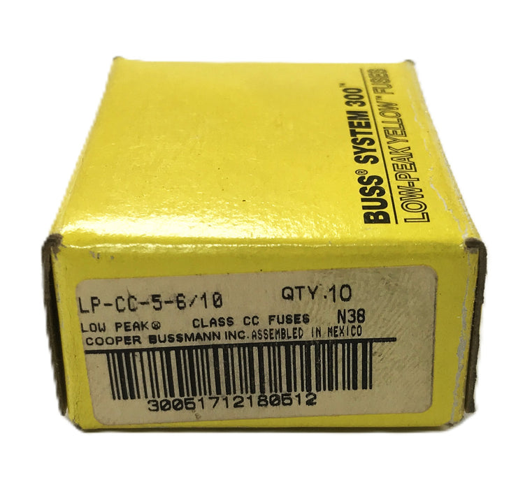 Cooper Bussmann Low Peak Type CC Fuse LP-CC-5-6/10 [Lot of 10] NOS