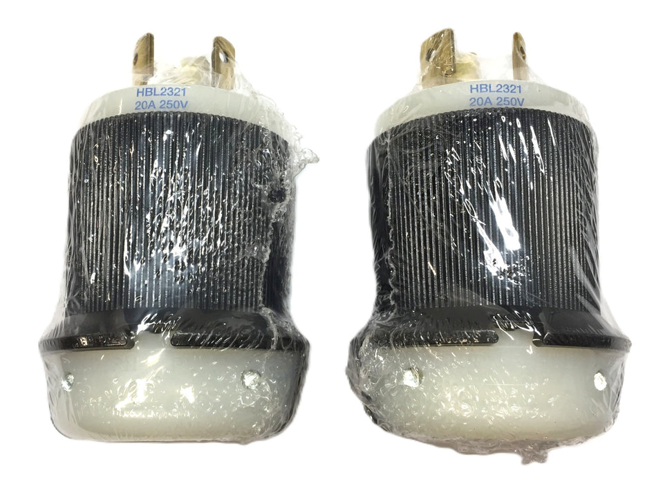 Hubbell Industrial Grade Locking Plug HBL2321 20A/250V [Lot of 2] NOS
