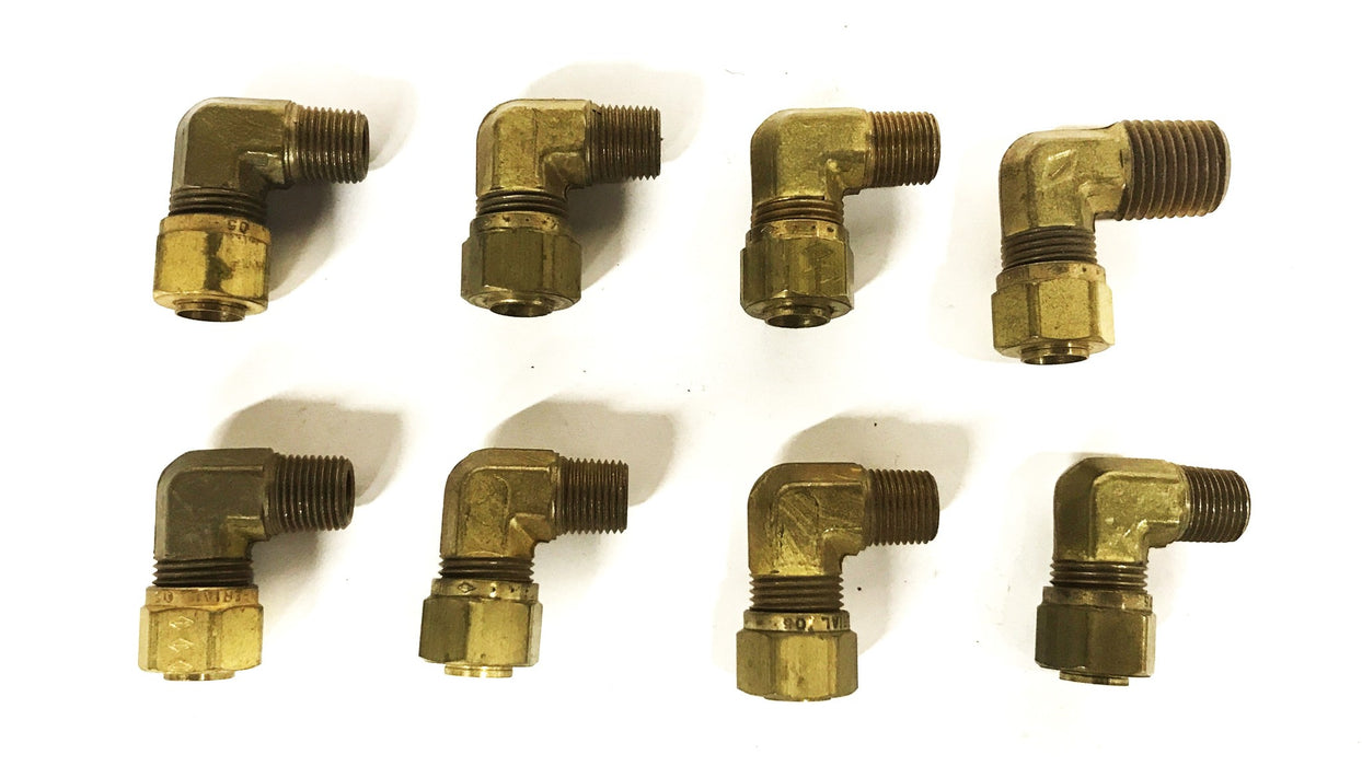 Imperial 1/8 inch NPT Male x 1/4 inch Compression Brass Elbow [Lot of 8] NOS