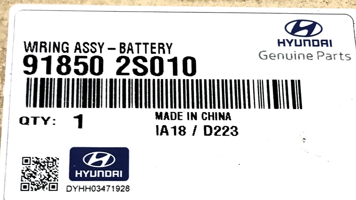 Hyundai Positive Battery Wiring Harness Assembly 91850 2S010 NOS