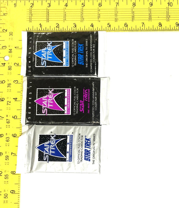 Star Trek 1991 Official Full Color Trading Cards 25th Anniversary [Lot of 3] NOS