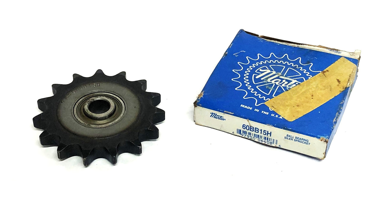 Martin 0.65 Inch Bore Ball Bearing Idler Sprocket 60BB15H NOS