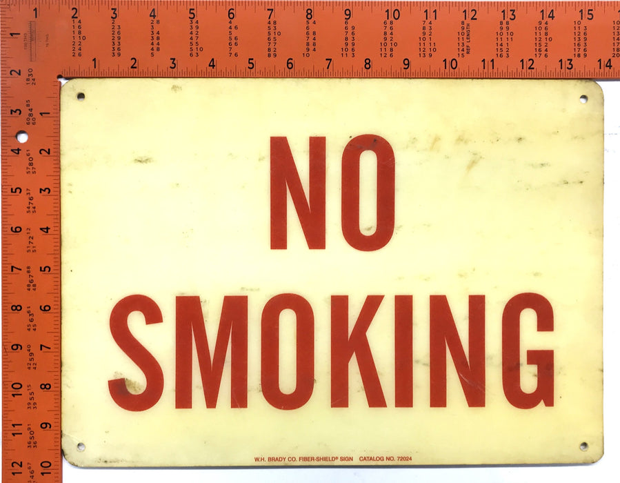 Brady Co No Smoking Sign 72024 NOS