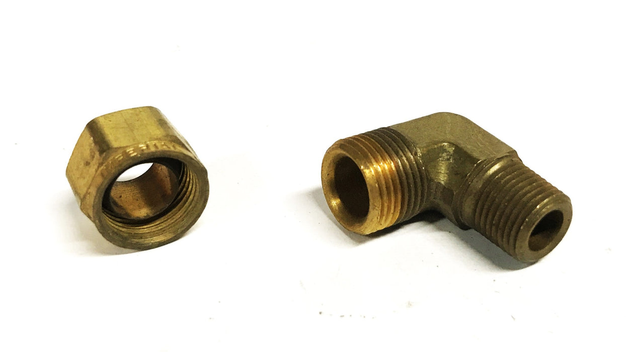 Imperial 1/8 inch NPT Male x 1/4 inch Compression Brass Elbow [Lot of 8] NOS