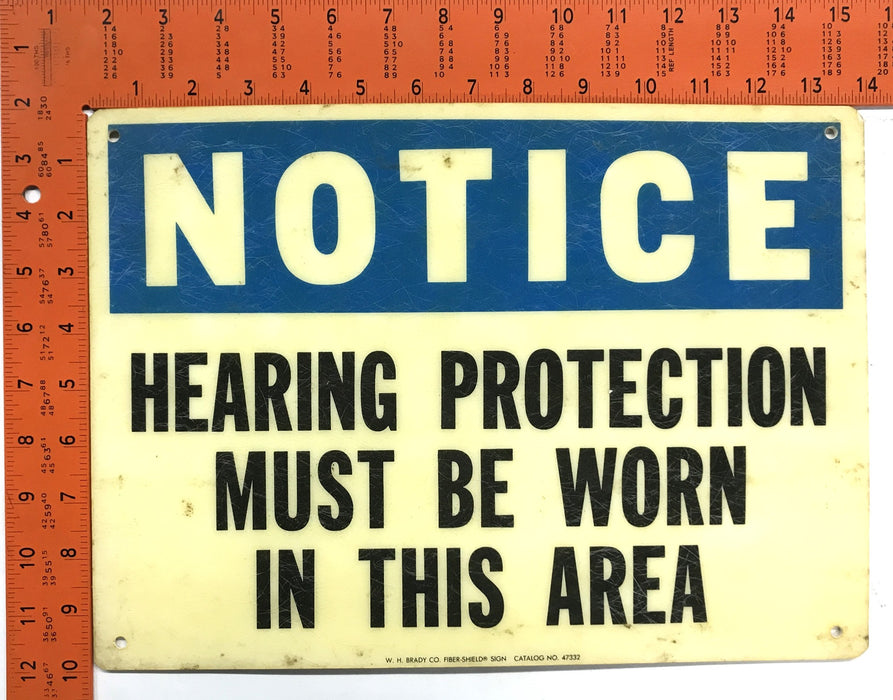 Brady Co Hearing Protection Sign 47332 NOS