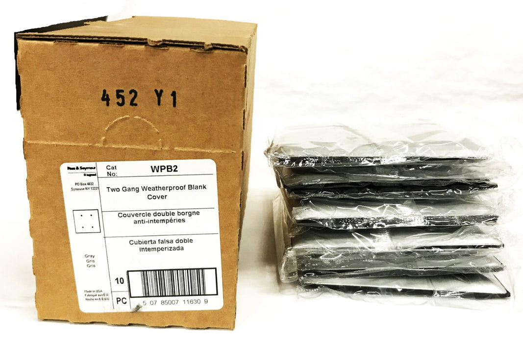 Pass & Seymour 2-Gang Weatherproof Blank Wall Plate WPB2 [Box of 10] NOS