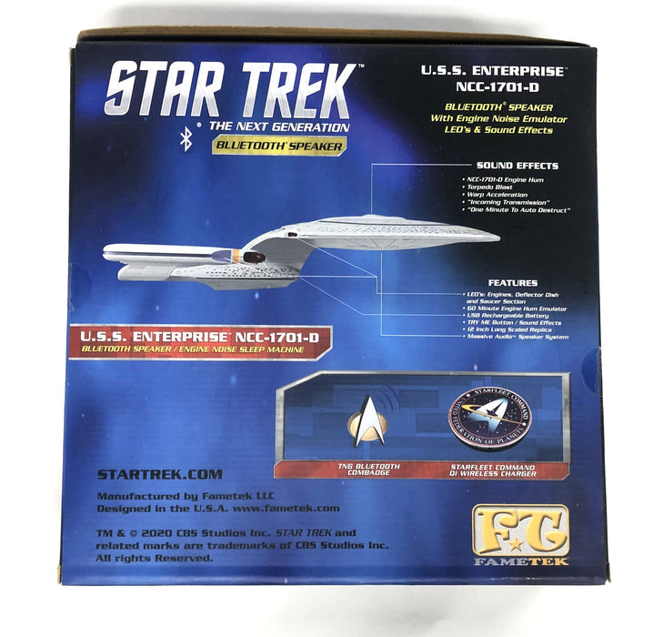 Fametek Star Trek USS Enterprise Bluetooth Speaker/Engine Noise NCC-1701-D NOS