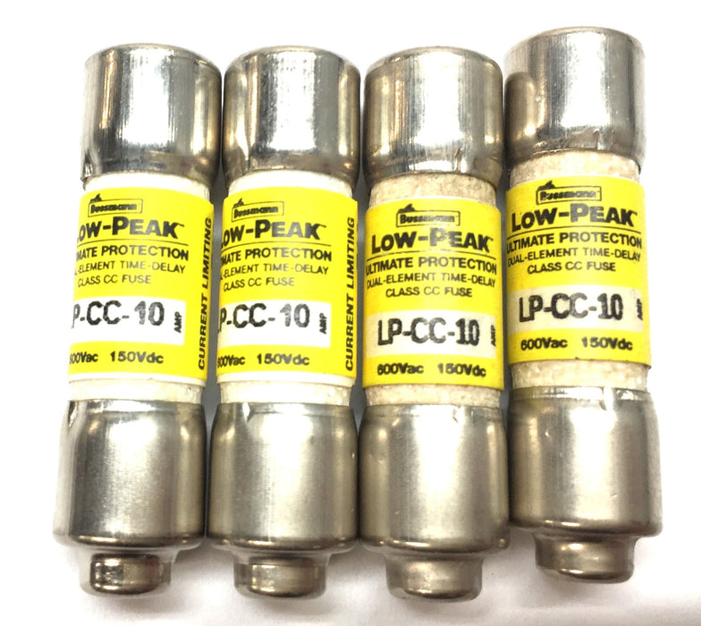 Bussmann 600VAC/150VDC Low-Peak Class CC Fuse LP-CC-10 [Lot of 4] NOS