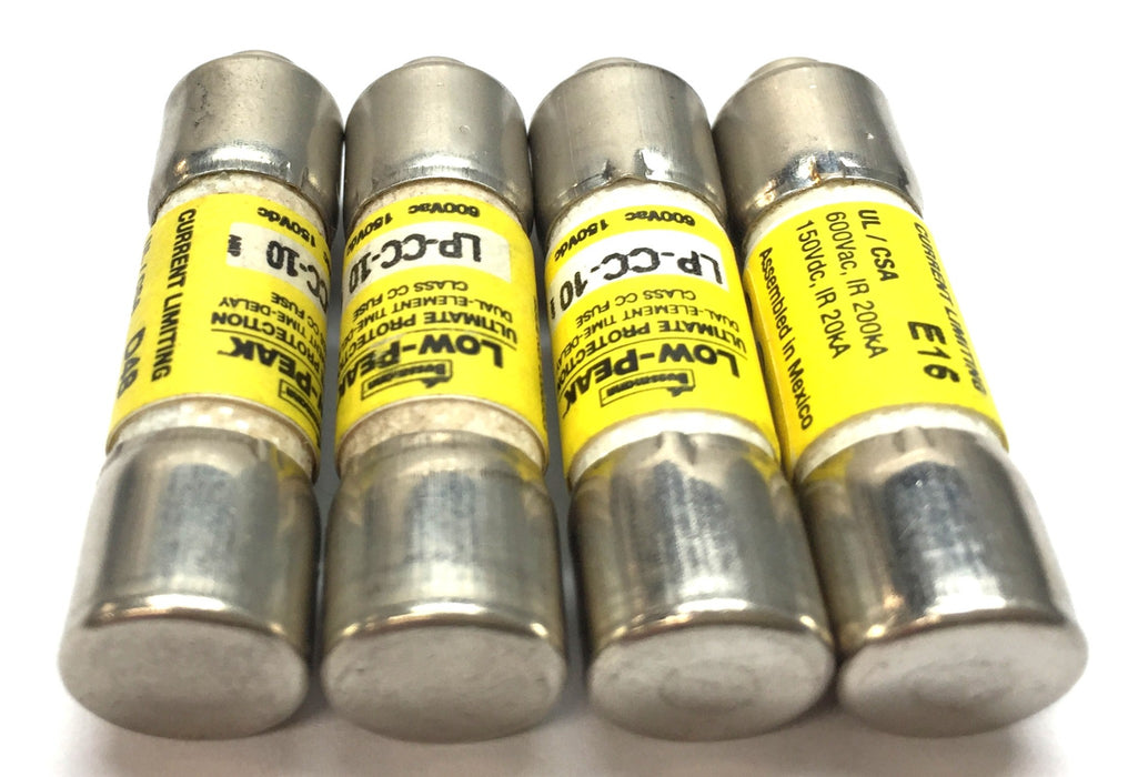 Bussmann 600VAC/150VDC Low-Peak Class CC Fuse LP-CC-10 [Lot of 4] NOS
