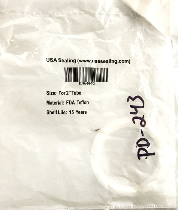 USA Sealing FDA Teflon Sanity Gasket for 2 inch Tube ZUSA-SG-T-2 [Lot of 3] NOS