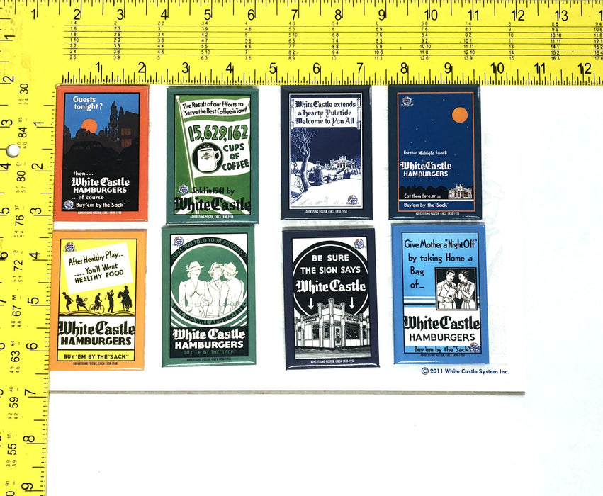 White Castle 2011 Celebrating 90 Years Magnet Set [Lot of 8] NOS