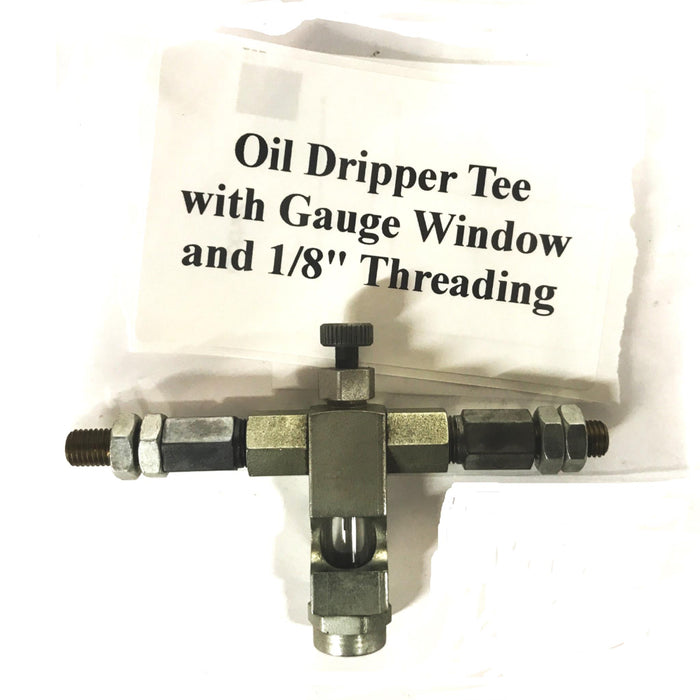 Unbranded 1/8 inch Oiler Dripper Tee with Side Fittings NOS