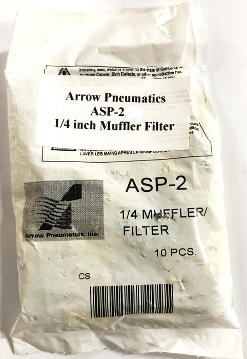 Arrow Pneumatics 1/4 inch Muffler Filter ASP-2 [Lot of 10] NOS