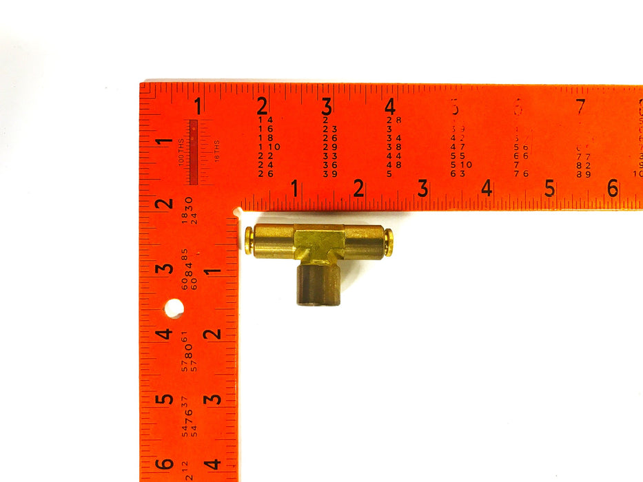 Eaton Aeroquip 1/4 Push-in x 1/4 inch NPT Female Brass Tee [Lot of 4] NOS