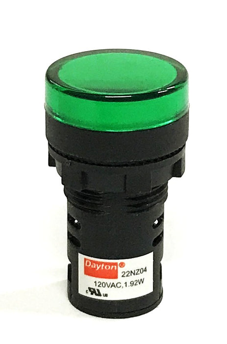 Dayton Raised Panel Green Indicator Light 22NZ04 [Lot of 2] NOS
