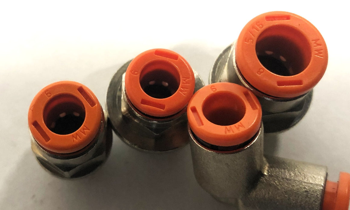 MW Assorted Quick Connect Fittings 6mm [Lot of 9] NOS