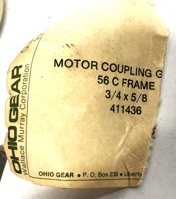 Ohio Gear 65 C Frame 3/4x5/8 Inch Motor Coupling 411436 NOS