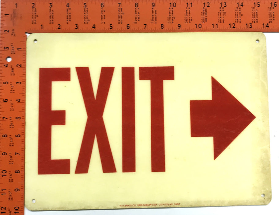 Brady Co Right Arrow Exit Sign 76067 NOS