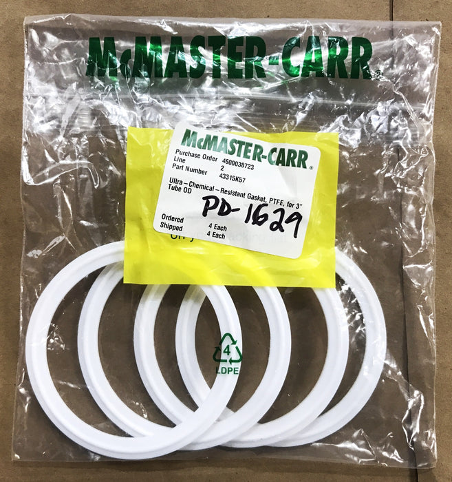 McMaster-Carr PTFE Gasket 43315K57 [Lot of 4] NOS