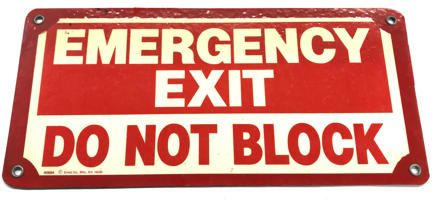 Emed Co Emergency Exit Do Not Block Sign 40684 NOS
