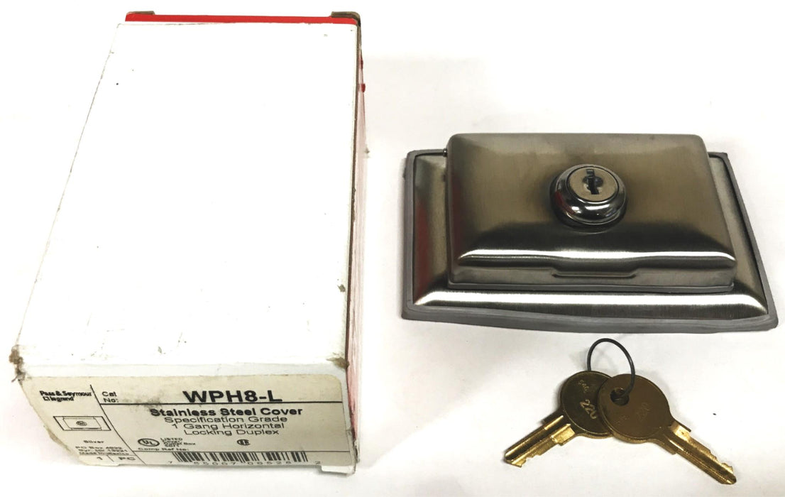 Pass & Seymour 1-Gang Stainless Steel Locking Wall Plate Cover WPH8L NOS