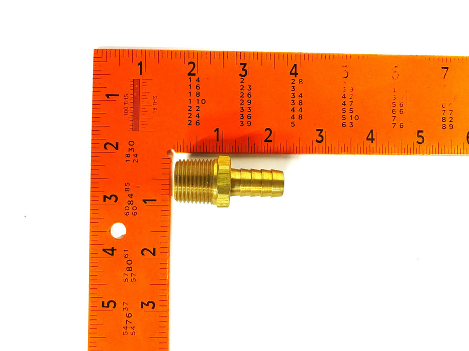 Unbranded 1/2 inch Barb x 1/2 inch NPT Male Brass Hose Fitting [Lot of 6] NOS