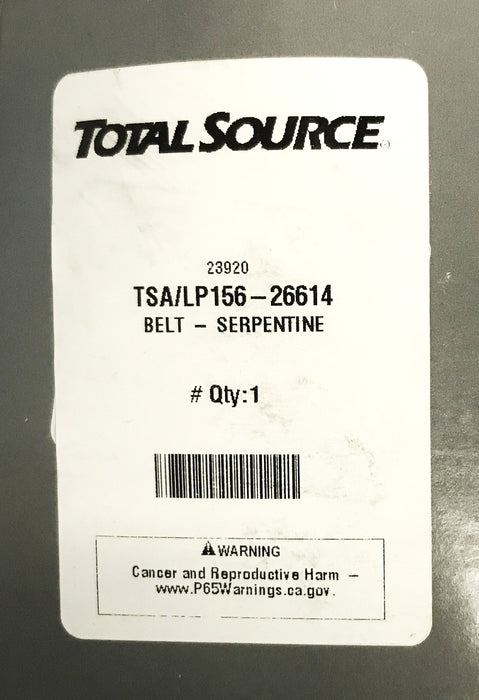 Total Source Serpentine Belt LP156-26614 [Lot of 2] NOS