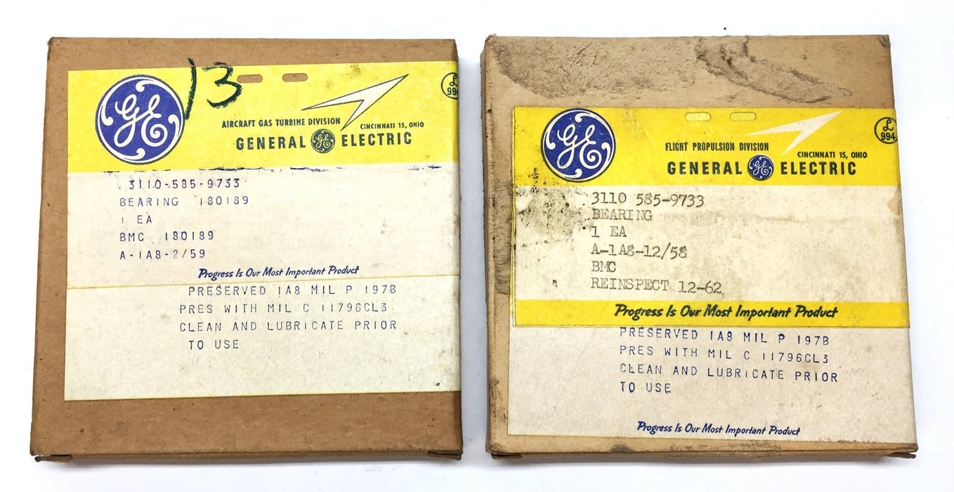 General Electric Single Roller Ball Bearing 180189 (3119-585-9733)[Lot of 2] NOS