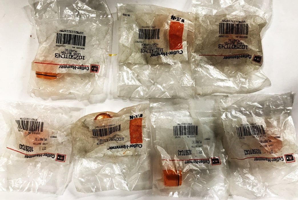 Cutler-Hammer Amber Lens Cover 10250TC43 [Lot of 7] NOS